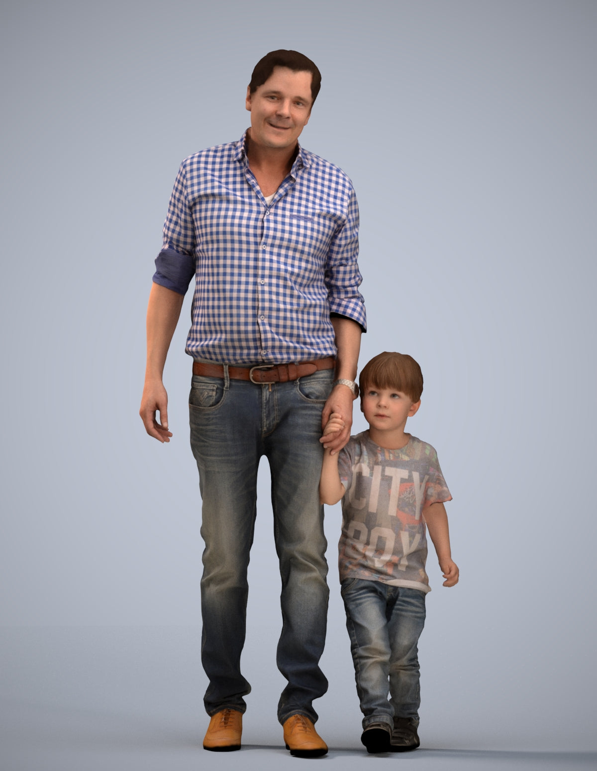 3D scanned boy kids casual, photorealistic archviz people for Enscape and SketchUp