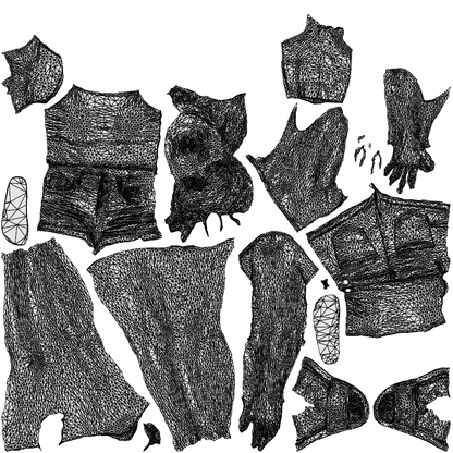 realistic 3D woman casual standing, scanned archviz people for Blender and 3ds Max, wireframe top-down view