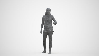 photogrammetry 3D girl casual door, realistic human model archviz FBX, three-quarter front view render