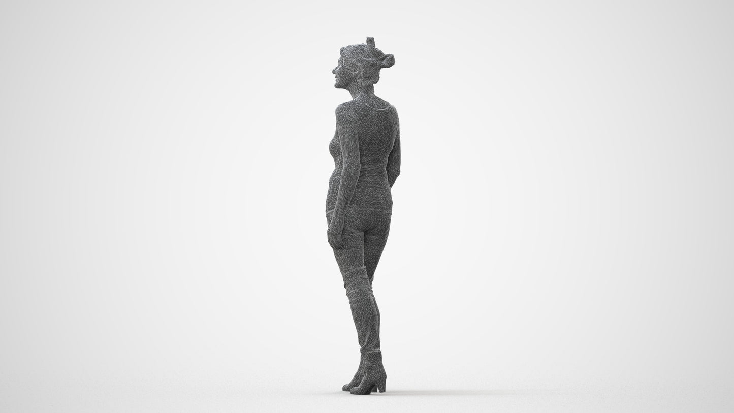 realistic 3D human senior woman casual walking, archviz people FBX OBJ for Blender, square thumbnail