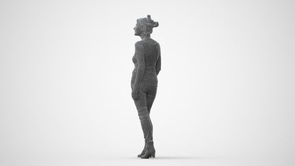 realistic 3D human senior woman casual walking, archviz people FBX OBJ for Blender, square thumbnail