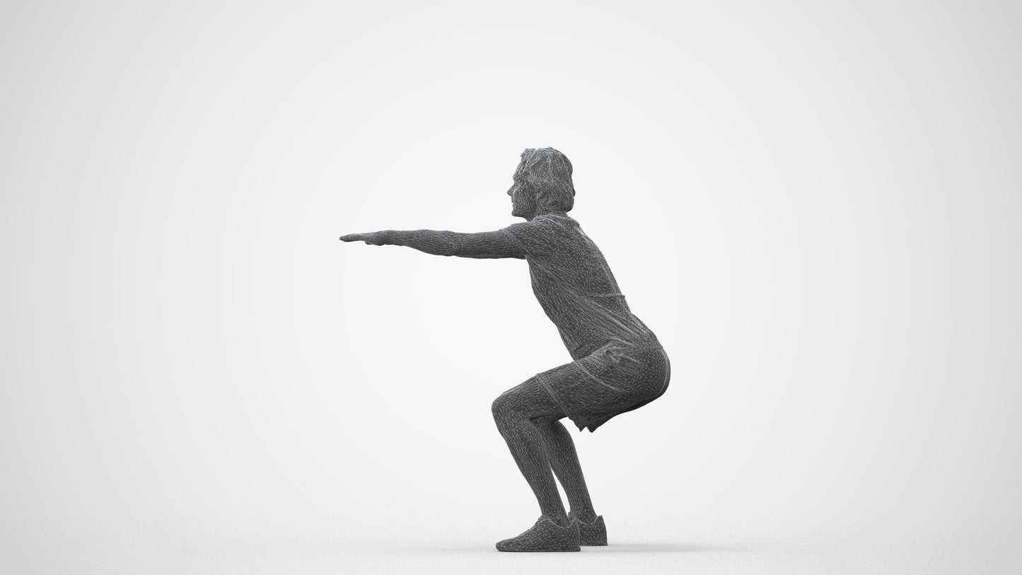 3D people model man casual sport, scanned human for 3ds Max rendering, square thumbnail