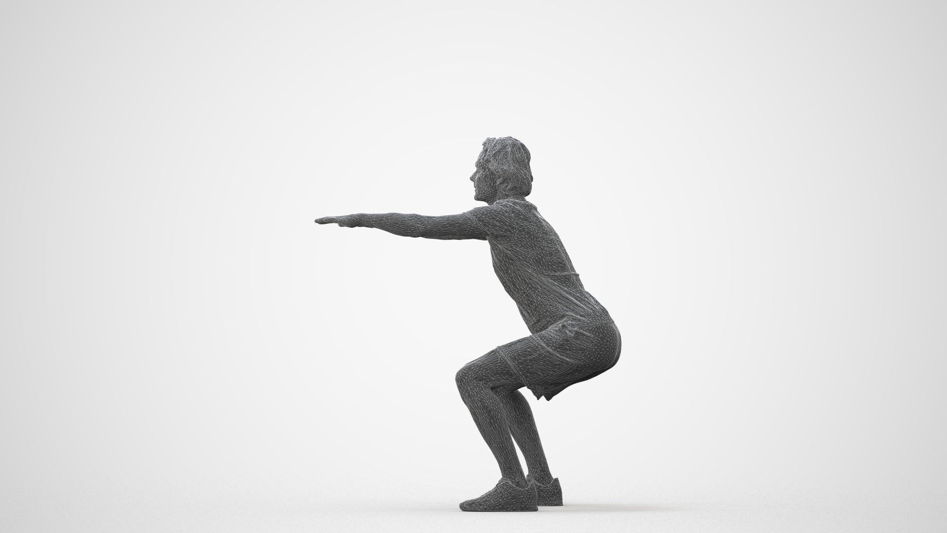 3D people model man casual sport, scanned human for 3ds Max rendering, square thumbnail