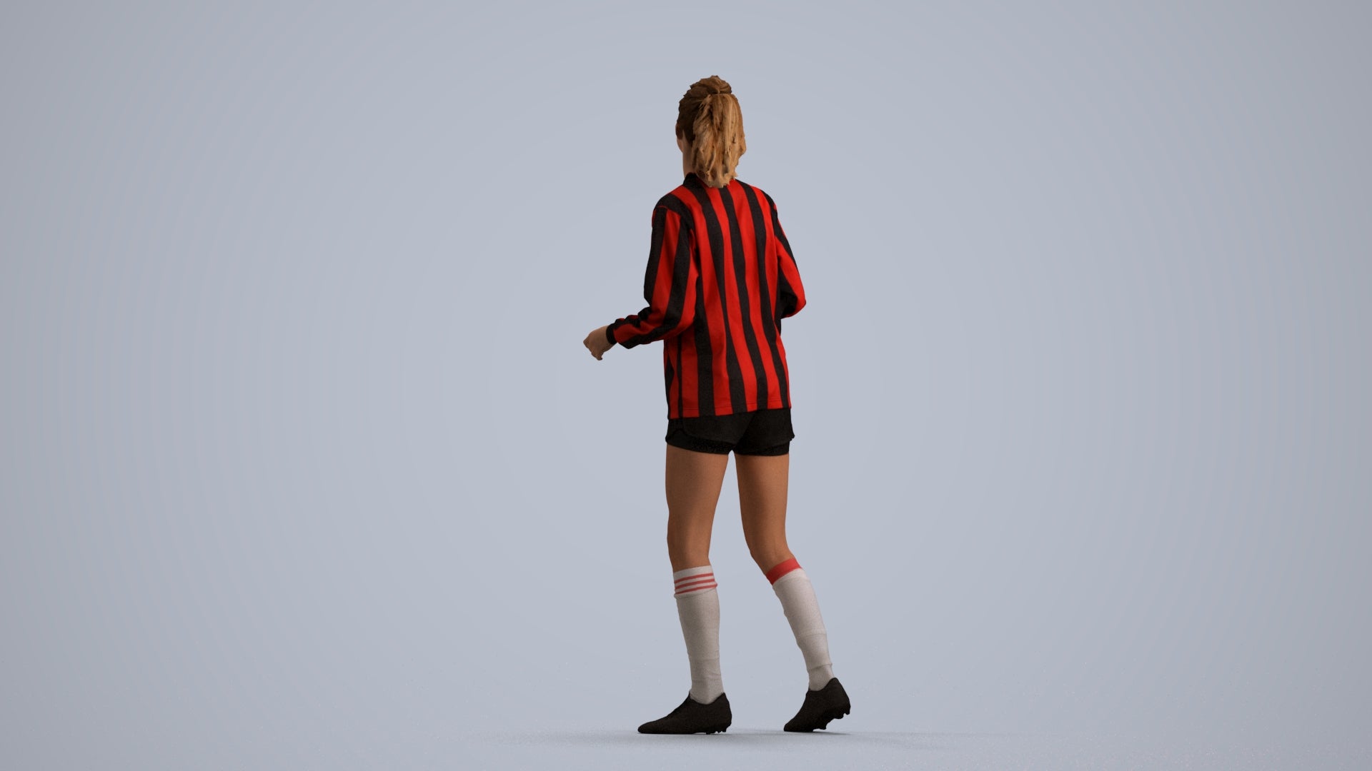 realistic 3D human woman sport, archviz people FBX OBJ for Blender, front view render