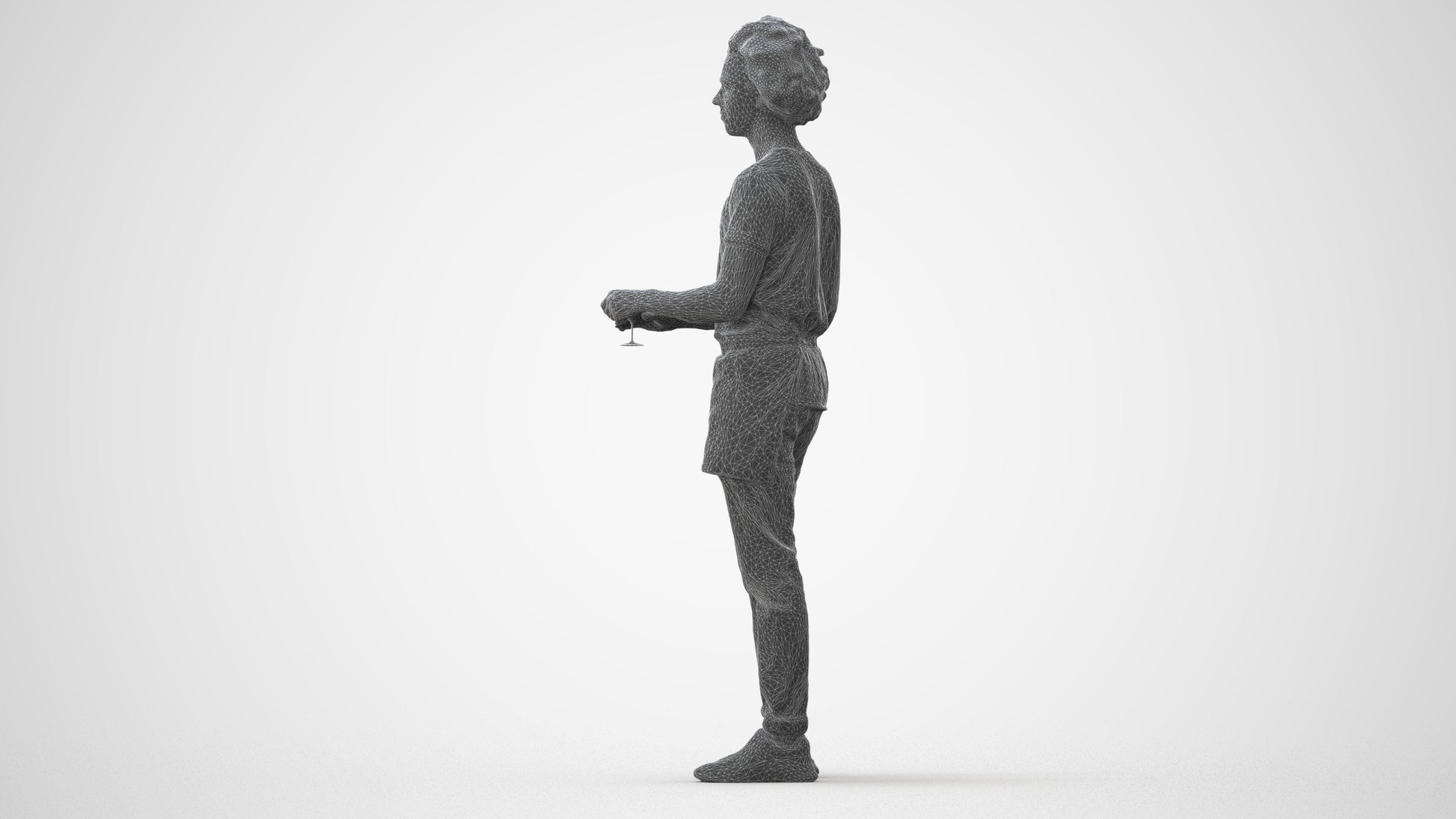 scanned 3D man hospitality, photogrammetry people for Enscape and V-Ray, square thumbnail