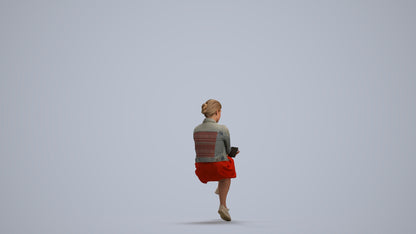 3D people model woman casual sitting, scanned human for 3ds Max rendering, front view render