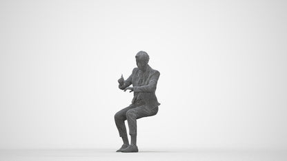 realistic 3D people woman business, render-ready for V-Ray and Corona, FBX OBJ, wireframe back view