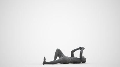 scanned 3D man pool, photogrammetry people for Enscape and V-Ray, wireframe side view