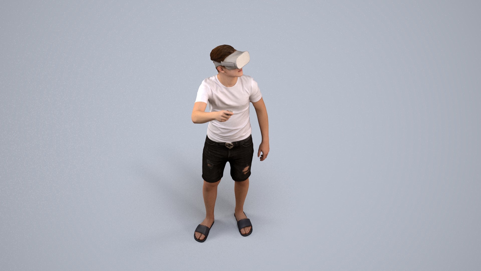 photogrammetry 3D boy casual kids, realistic human model archviz FBX, back view render