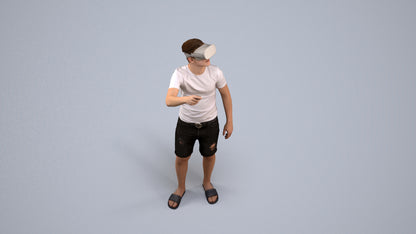 photogrammetry 3D boy casual kids, realistic human model archviz FBX, back view render