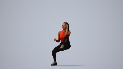 scanned 3D woman sport, photogrammetry people for Enscape and V-Ray, three-quarter view render