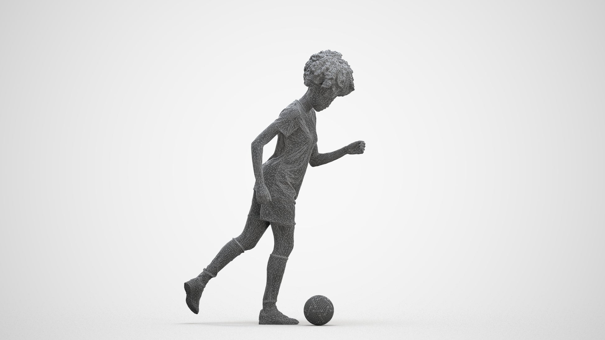 3D people model woman sport, scanned human for 3ds Max rendering, three-quarter front view render