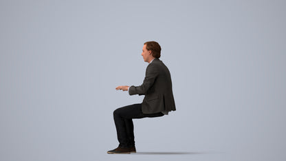 scanned 3D man business, photogrammetry people for Enscape and V-Ray, three-quarter view render