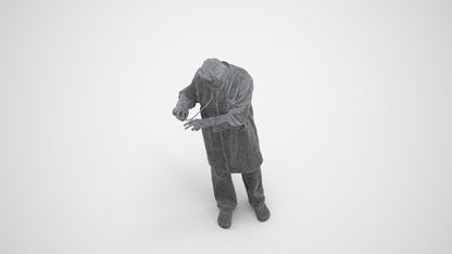 realistic 3D people man medical, render-ready for V-Ray and Corona, FBX OBJ, wireframe three-quarter view