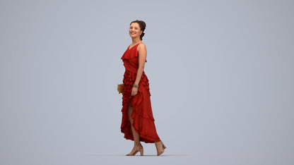 photogrammetry 3D woman formal formalaffairs, realistic human model archviz FBX, top-down view render
