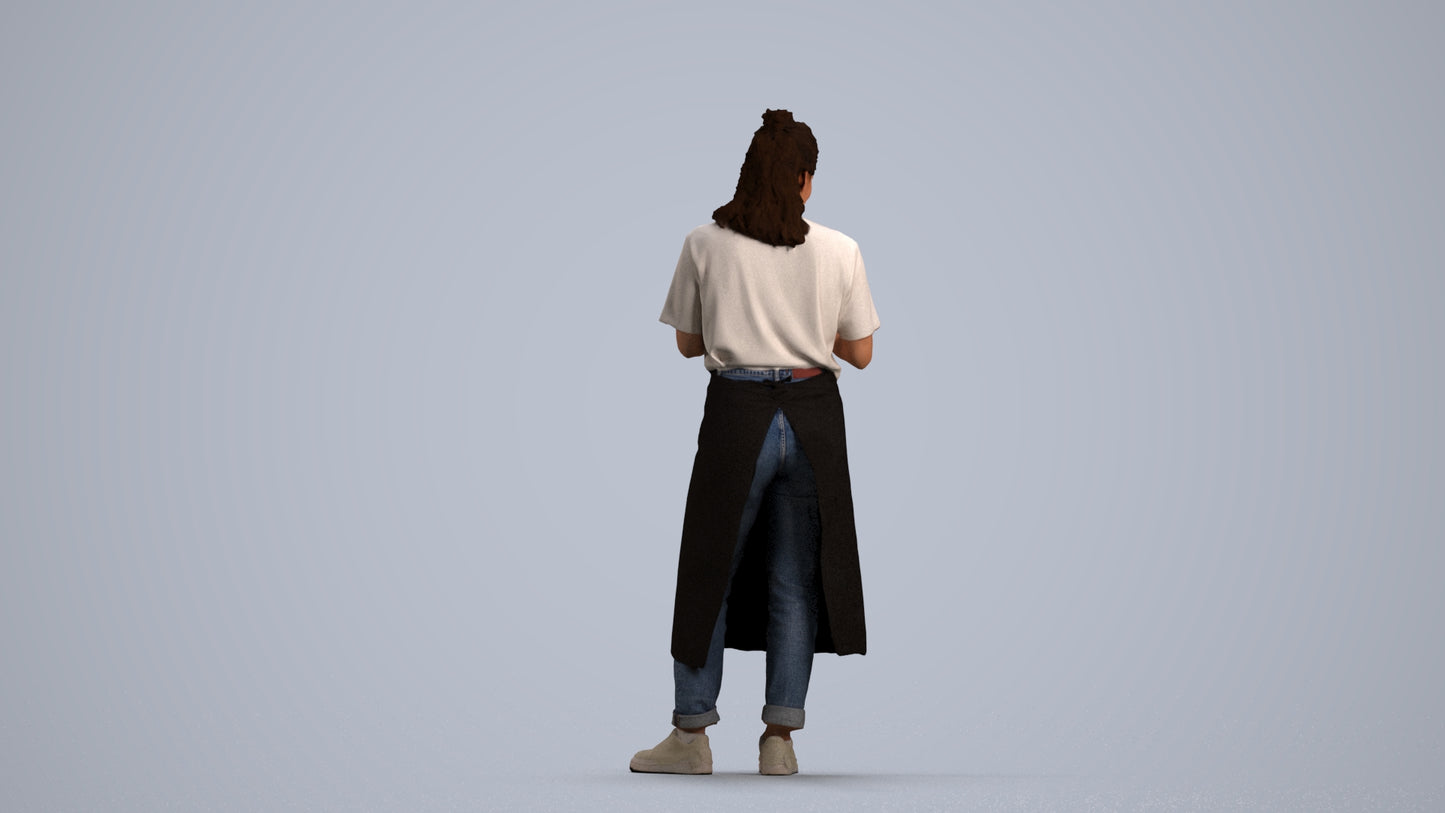 photogrammetry 3D woman mix, realistic human model archviz FBX, front view render