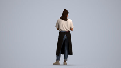 photogrammetry 3D woman mix, realistic human model archviz FBX, front view render