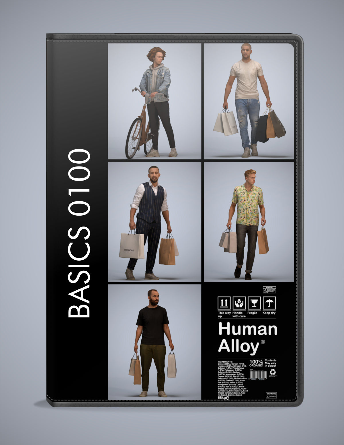 5x realistic 3D people shopping pack, scanned archviz collection for Blender and 3ds Max