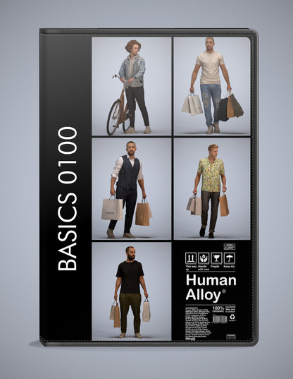 5x realistic 3D people shopping pack, scanned archviz collection for Blender and 3ds Max