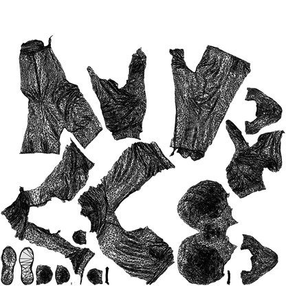 3D human model man sport, photogrammetry scanned person for archviz, wireframe top-down view