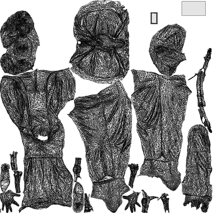 realistic 3D people woman business standing, render-ready for V-Ray and Corona, FBX OBJ, wireframe top-down view