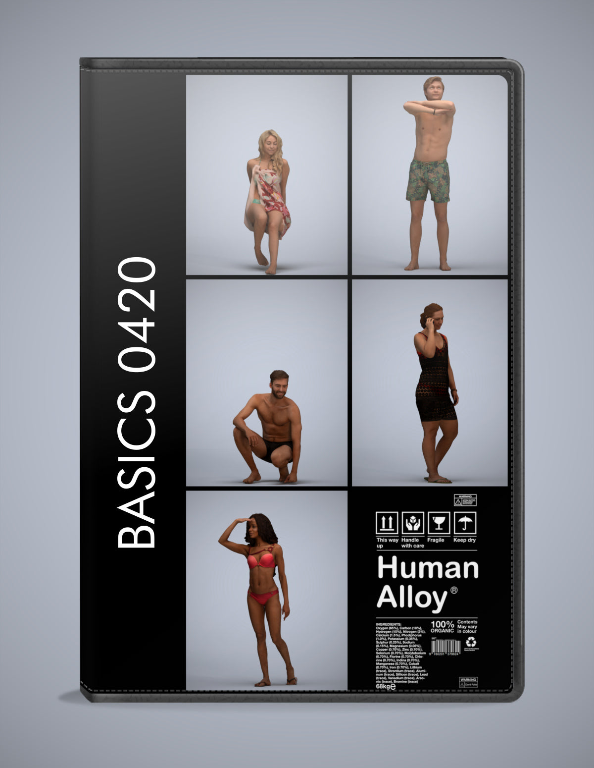 photogrammetry 3D people pool collection, 5 realistic human models archviz FBX
