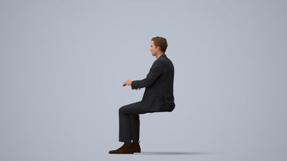 3D scanned man business, photorealistic archviz people for Enscape and SketchUp, three-quarter view render