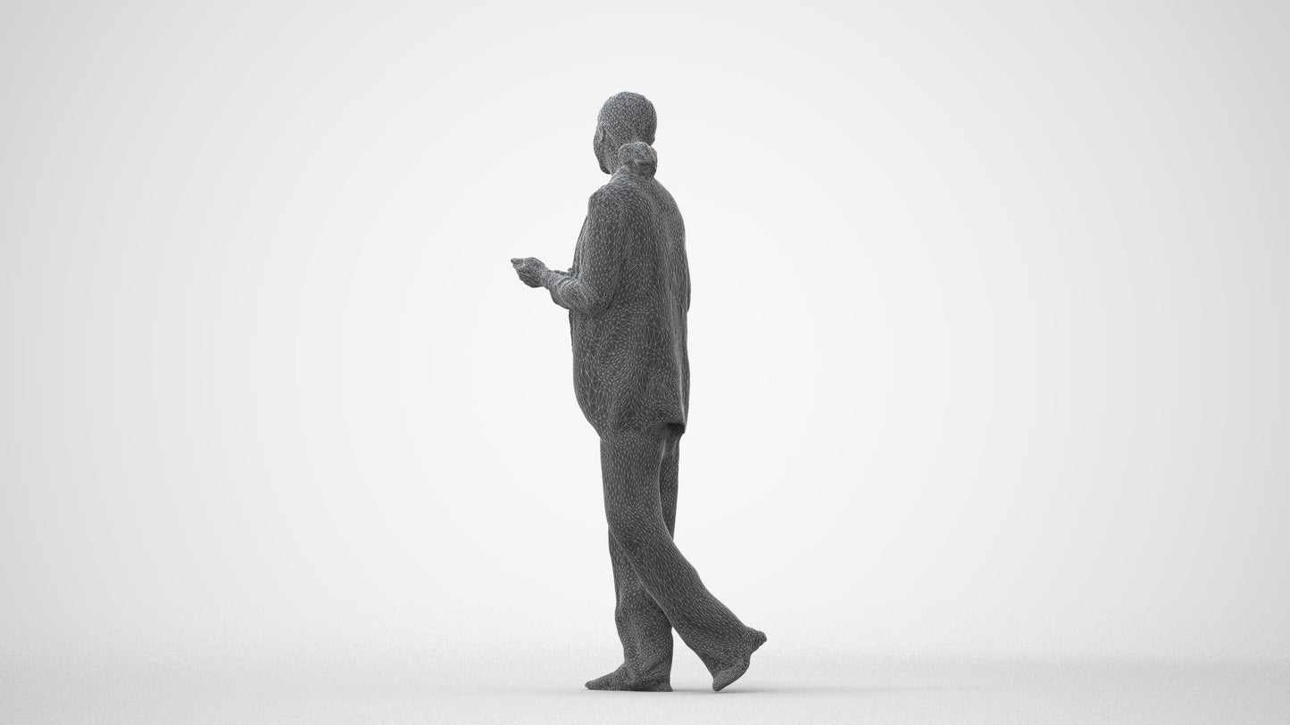 3D people model woman business walking, scanned human for 3ds Max rendering, square thumbnail