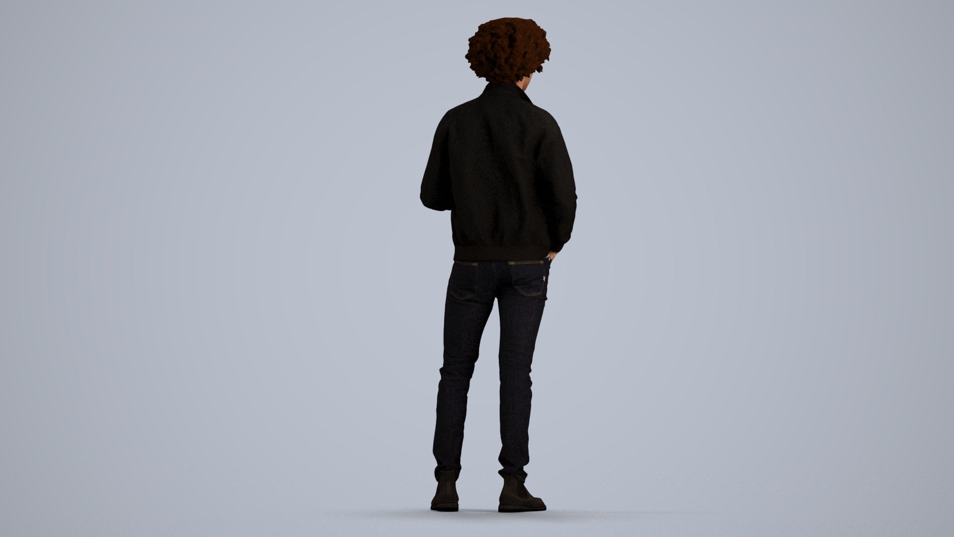 realistic 3D people man casual standing, render-ready for V-Ray and Corona, FBX OBJ, front view render