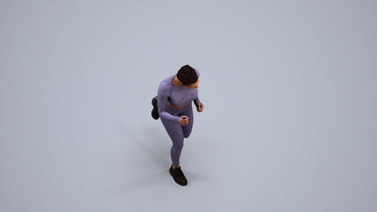 3D human model woman sport, photogrammetry scanned person for archviz, back view render