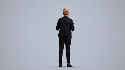 scanned 3D woman business, photogrammetry people for Enscape and V-Ray, front view render