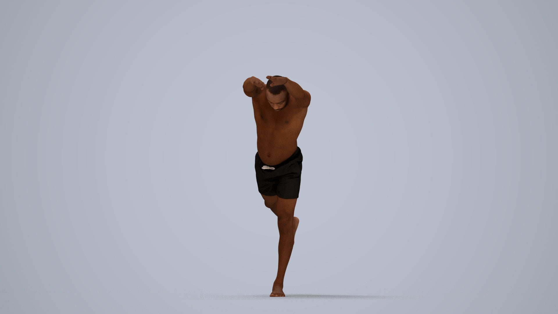 photogrammetry 3D man pool, realistic human model archviz FBX, top-down view render