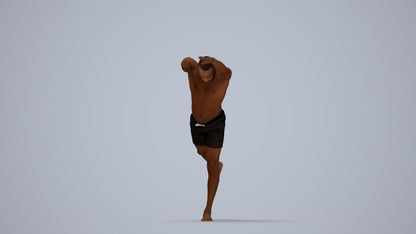 photogrammetry 3D man pool, realistic human model archviz FBX, top-down view render