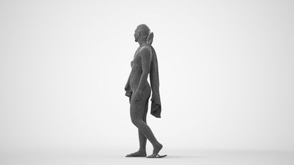 realistic 3D woman pool, scanned archviz people for Blender and 3ds Max, square thumbnail