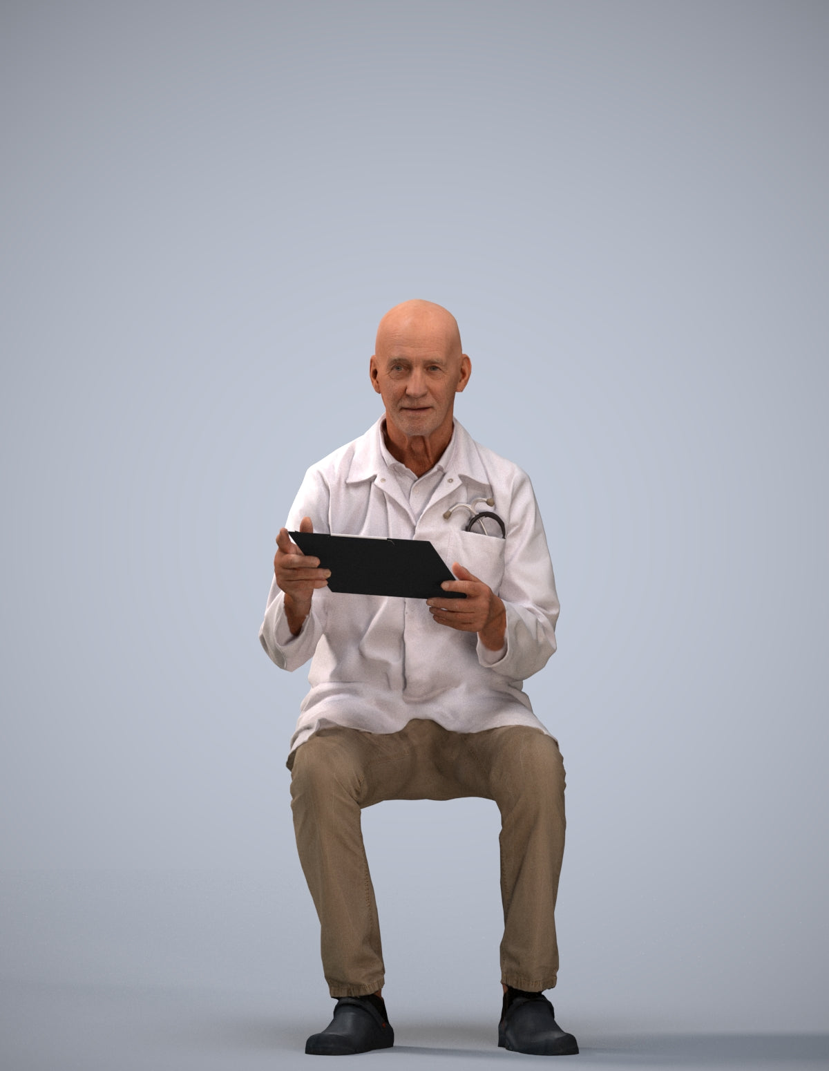 photogrammetry 3D senior man medical, realistic human model archviz FBX