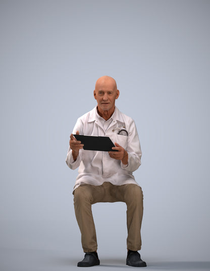 photogrammetry 3D senior man medical, realistic human model archviz FBX