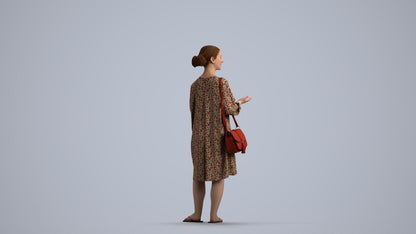realistic 3D human girl casual kids, archviz people FBX OBJ for Blender, front view render