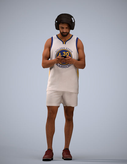 realistic 3D human man sport standing, archviz people FBX OBJ for Blender
