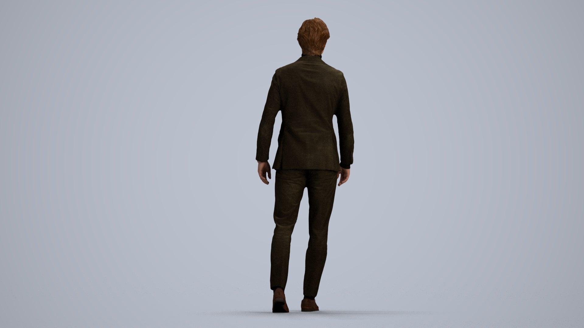 3D people model man business, scanned human for 3ds Max rendering, front view render