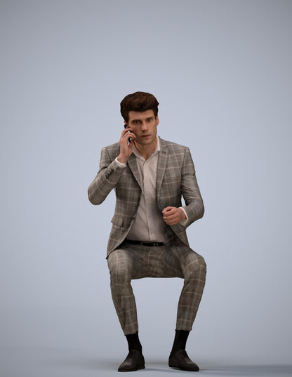 realistic 3D man business, scanned archviz people for Blender and 3ds Max