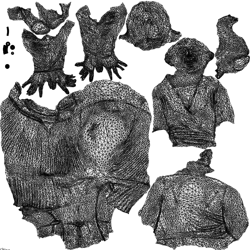 3D scanned woman sitting casual, photorealistic archviz people for Enscape and SketchUp, wireframe top-down view