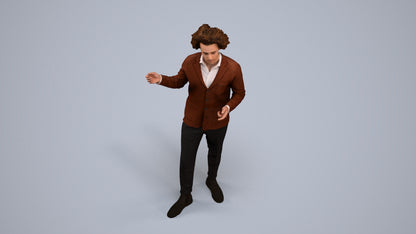 realistic 3D man business, scanned archviz people for Blender and 3ds Max, back view render