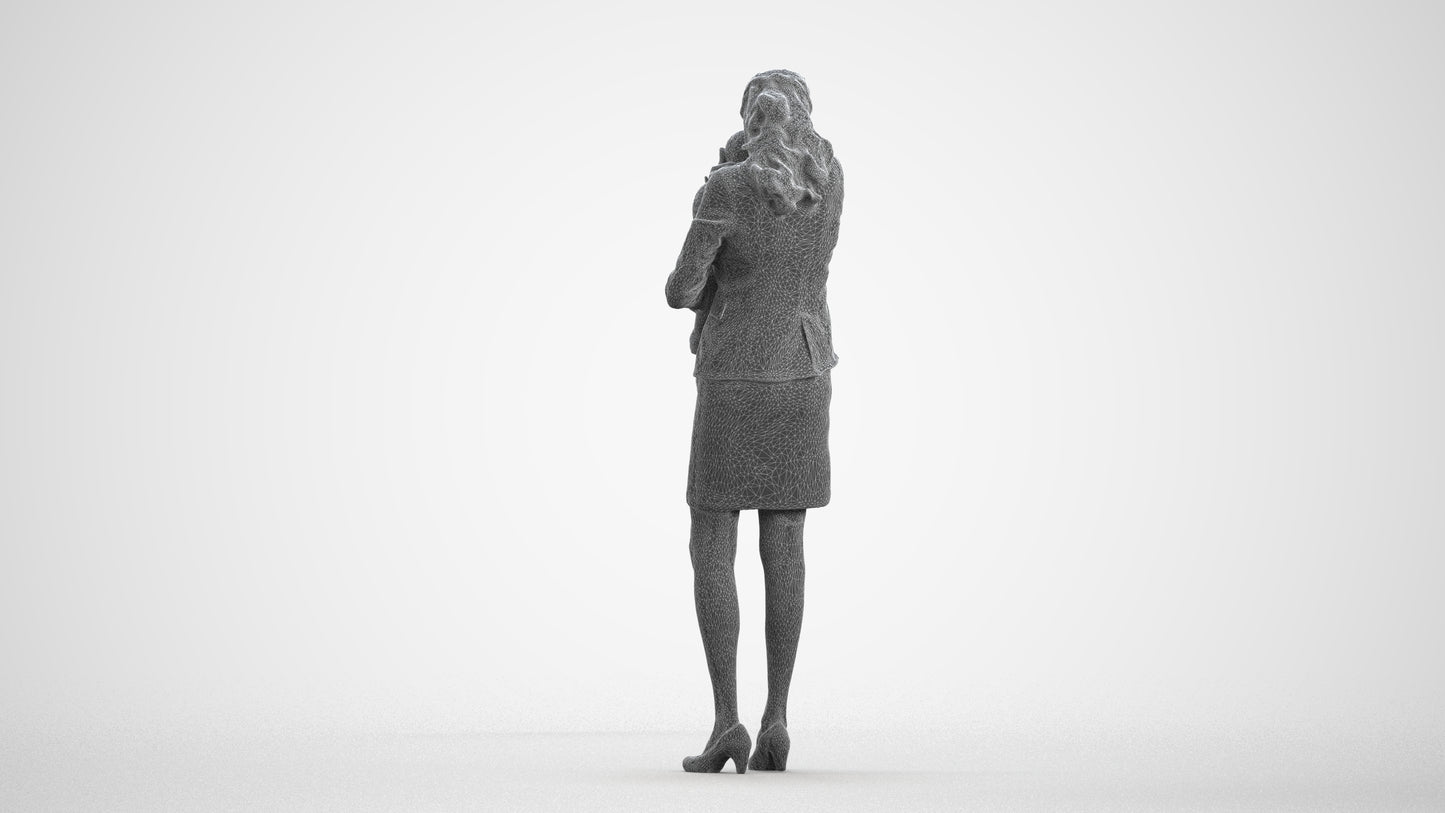 3D scanned girl kids business, photorealistic archviz people for Enscape and SketchUp, square thumbnail