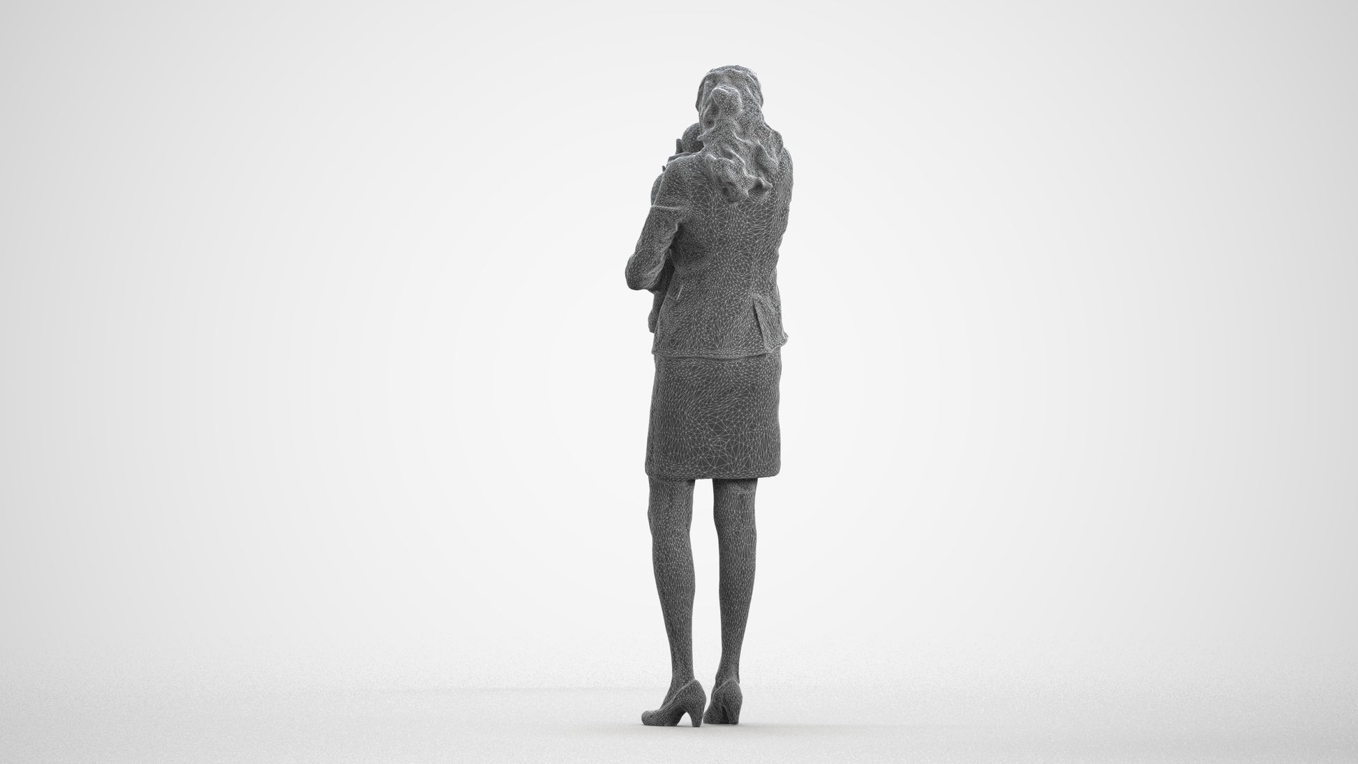 3D scanned girl kids business, photorealistic archviz people for Enscape and SketchUp, square thumbnail