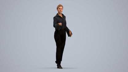scanned 3D woman business door, photogrammetry people for Enscape and V-Ray, standing pose render