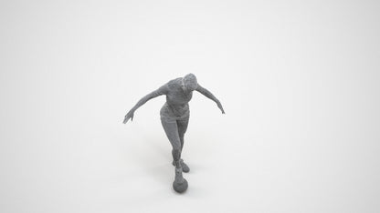 photogrammetry 3D woman sport, realistic human model archviz FBX, wireframe three-quarter view