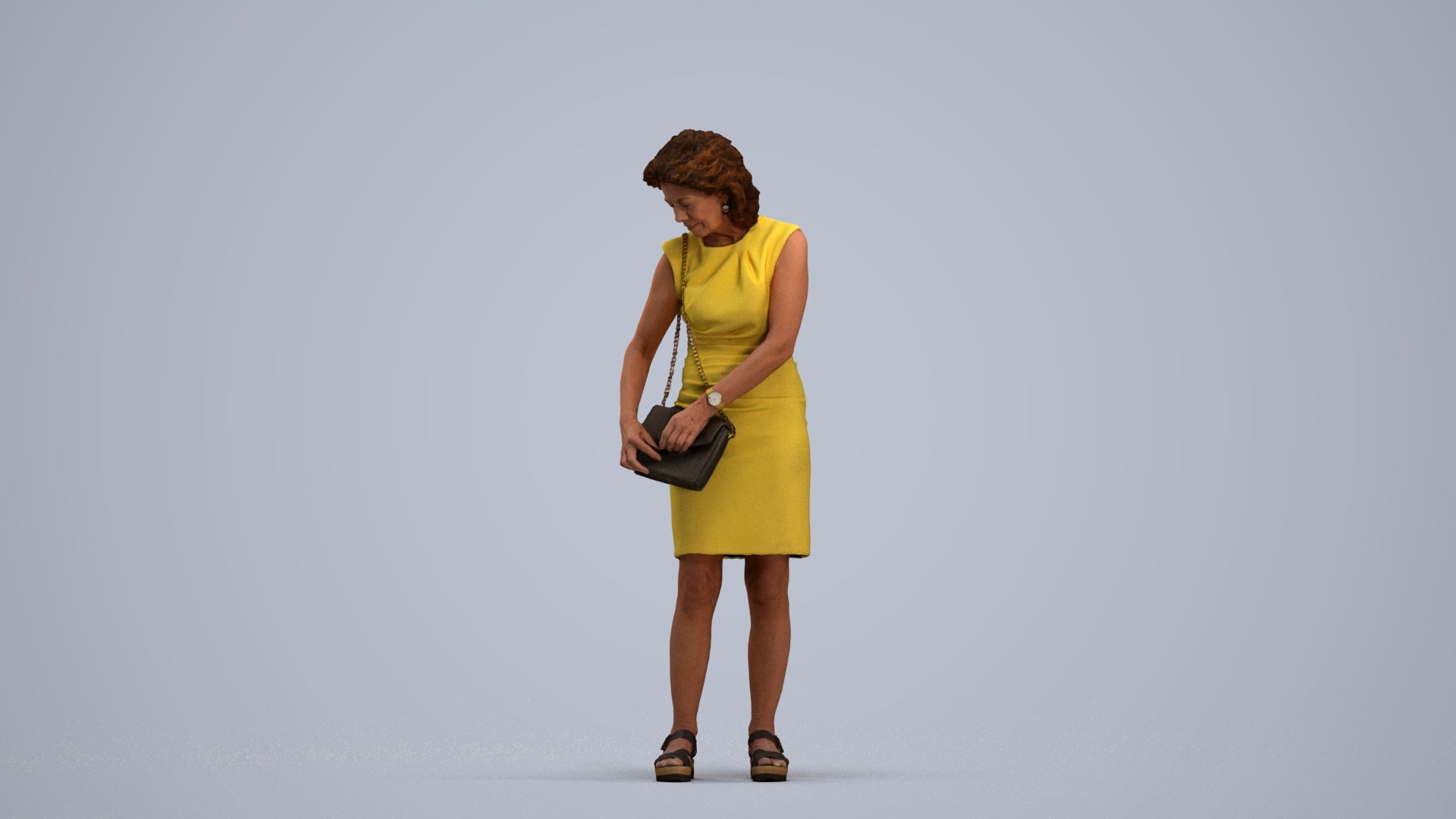 photogrammetry 3D woman business standing, realistic human model archviz FBX, standing pose render