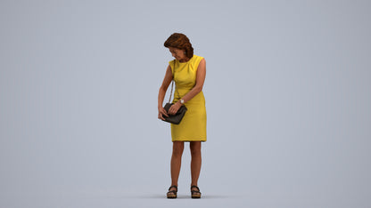 photogrammetry 3D woman business standing, realistic human model archviz FBX, standing pose render