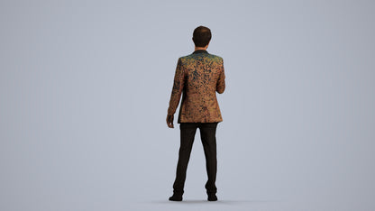 scanned 3D man formal formalaffairs, photogrammetry people for Enscape and V-Ray, front view render