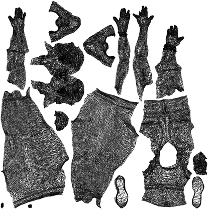 3D scanned woman sport, photorealistic archviz people for Enscape and SketchUp, wireframe top-down view